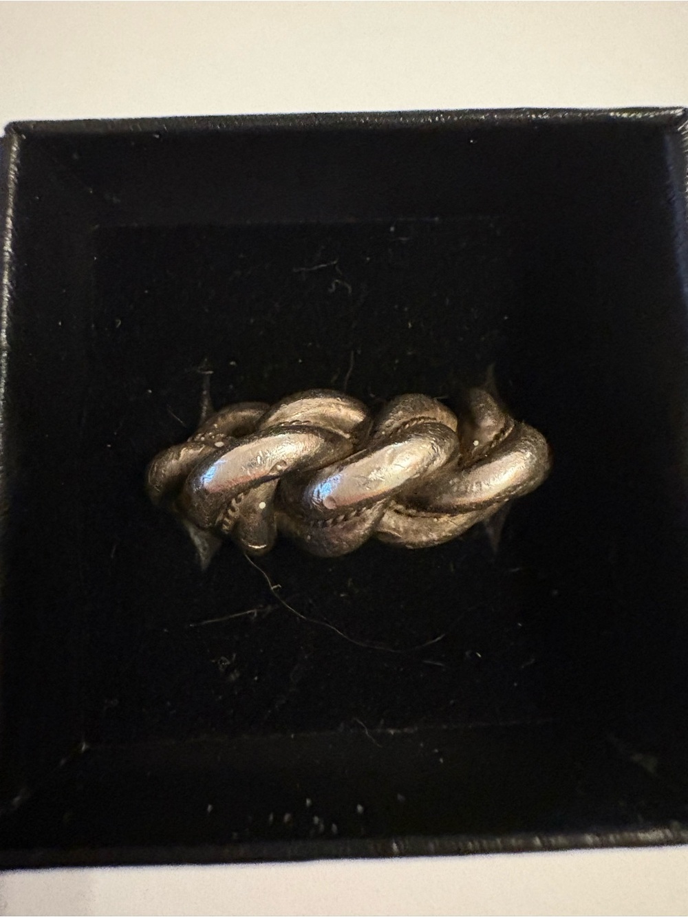 Chunky Twisted Chain Ring - Silver